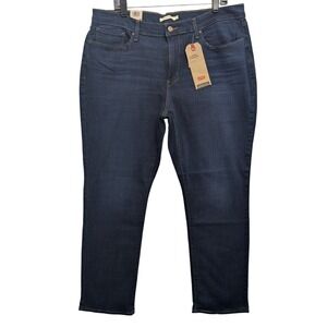 NWT Levi's Classic Straight Jeans Women 18M Dark Indigo Mid Rise Hypersoft Denim